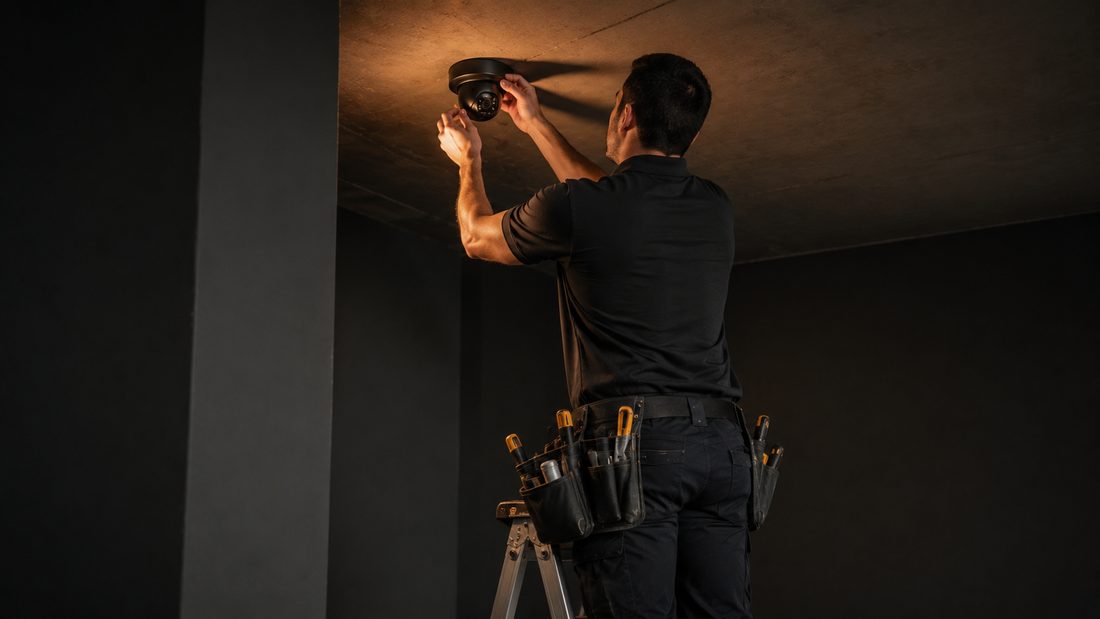 PoE security camera installation