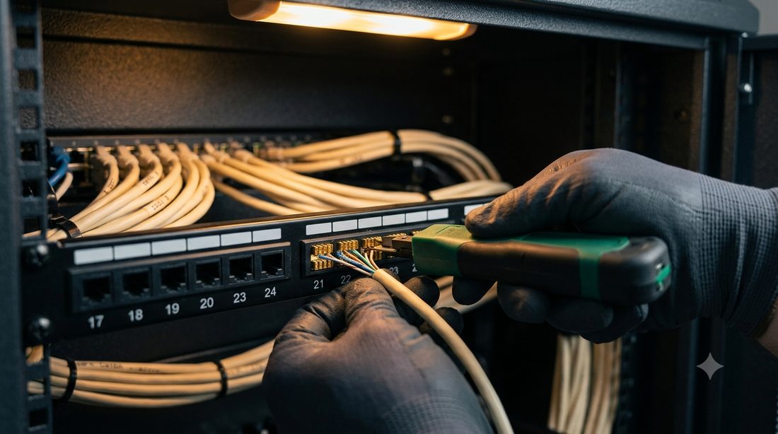 Patch-panel termination during a cabling retrofit